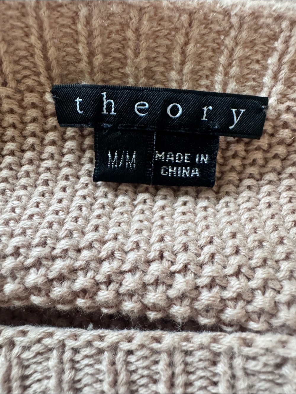 Theory Beige Knit Sweater High/Low Hem - 70%, Cotton, 30% Cashmere - Picture 5 of 6